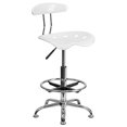 thumbnail image 1 of Flash Furniture Vibrant White and Chrome Drafting Stool with Tractor Seat, 1 of 5