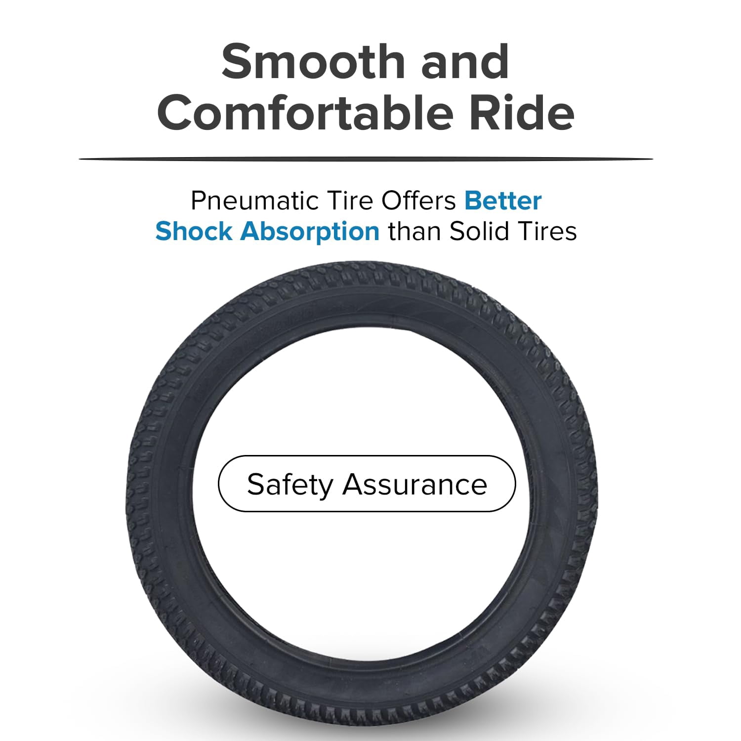 AlveyTech 14"x2.125" (57-254) Pneumatic Tire for Electric Bikes - Replacement 14 Inch Tire, Electric Bike Tires, Jetson Electric Bike Tire, Ancheer Swagtron Replacement Parts, Pneumatic Replacement