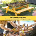 thumbnail image 6 of Yellow Sunflowers Table Cloths for 6 Foot Rectangle Tables, Western Star Brown Farmhouse Plaid Patio Waterproof Elastic Fitted Tablecloths, Washable Rectangular Table Cover for Camping, 6 of 8