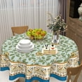 thumbnail image 6 of Boho Tablecloth Round 60 Inch Bohemian Green Floral Decorative Outdoor Table Cloth Farmhouse Vintage Flower Table Cover for Dining Room Kitchen Holiday Party Picnic Indoor Outdoor Home Decor, 6 of 6