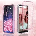 thumbnail image 4 of Case for Moto G Stylus/Moto G Pro Case Liquid Glitter Waterfall Heavy Duty Shockproof for Girls Women Cover - Clear, 4 of 6