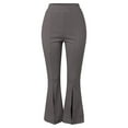 thumbnail image 3 of Women's Casual Solid Color Split Hem High Waist Wide Leg Pants Polyester Spandex for Summer Beach Daily Wear, 3 of 5