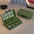 thumbnail image 6 of 5.3x3.4x1.5 Inch 8-Compartment Portable Jewelry Box Plastic Earrings Storage Organizer Mini Storage Case with Dividers （Green）, 6 of 6