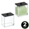 thumbnail image 2 of mDesign Plastic Rectangle Apothecary Storage Canister, 2 Pack, Clear/Matte Black, 2 of 7