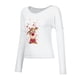 thumbnail image 3 of Pntutb - Camiseta de manga larga con cuello en V y estampado informal para mujer Pntutb Pntutb-2185, 3 of 6