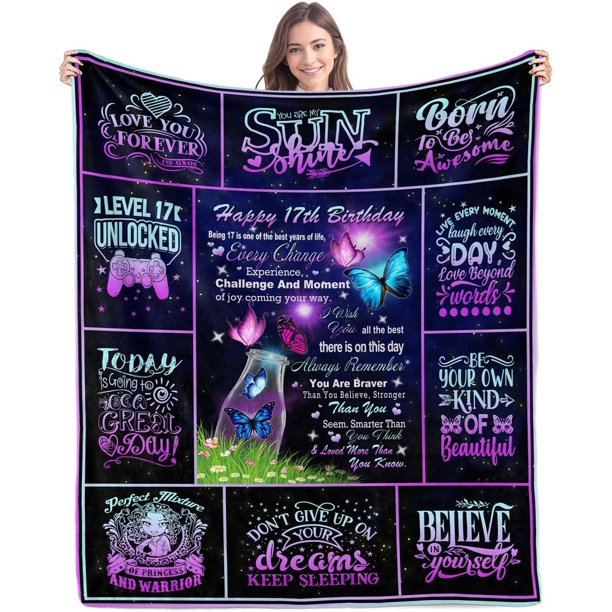 LHSHID Gifts for 17 Year Old Girl Blanket Gifts Blanket Flannel Soft and Comfortable Anti static Bed Sofa Blanket 60x80in