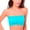 Blue, variant on Solid‑Color Front Gathered Strapless Bust Wrap Detachable Chest Pads Soft Knit Plus‑Size Layering Bandeau