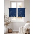 thumbnail image 3 of Navy Blue Flowers Sheer Curtains 54 Inch Length 2 Panels Set, Rustic Abstract Floral Simple Art Voile Window Treatment Rod Pocket Short Kitchen Curtains Drapes for Bedroom 52"x54"x2, 3 of 7