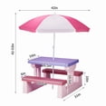 thumbnail image 4 of Outdoor Table and Chair Set with Removable Umbrella, Kids Picnic Table for Backyard Garden Patio, Pink & Purple, 4 of 10