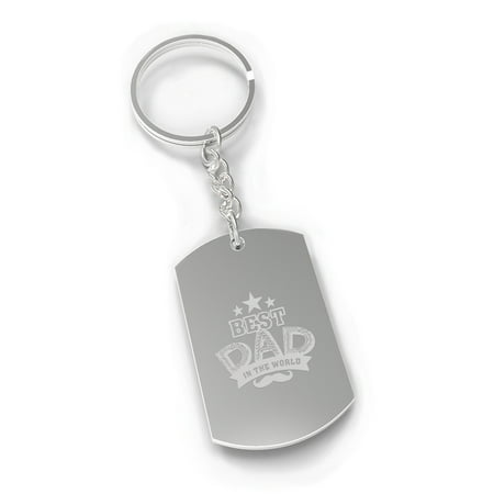 Best Dad In The World Dog Tag Style Key Chain Dad Gifts From