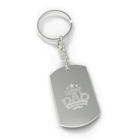 Best Dad In The World Dog Tag Style Key Chain Dad Gifts From (Best Gifts From Seattle)