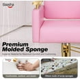 thumbnail image 6 of Baasha Salon Chair, Barber Chair with Stainless Steel Armrest, Salon Styling Chairs for Hair Stylist, Hydraulic Salon Chair, Beauty Spa Equipment (Gold & Pink), 6 of 9