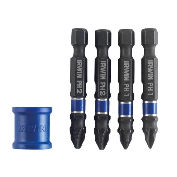 IRWIN - Phillips/Pozidriv Impact Magnetic Screwdriver Bit Set, 5 Piece