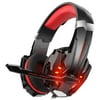DIZA100 Kotion Each G9000 Gaming Headset Headphone 3.5mm Stereo Jack with Mic LED Light for New Xbox One/PS4/Tablet/Laptop/Cell Phone-Black&Red