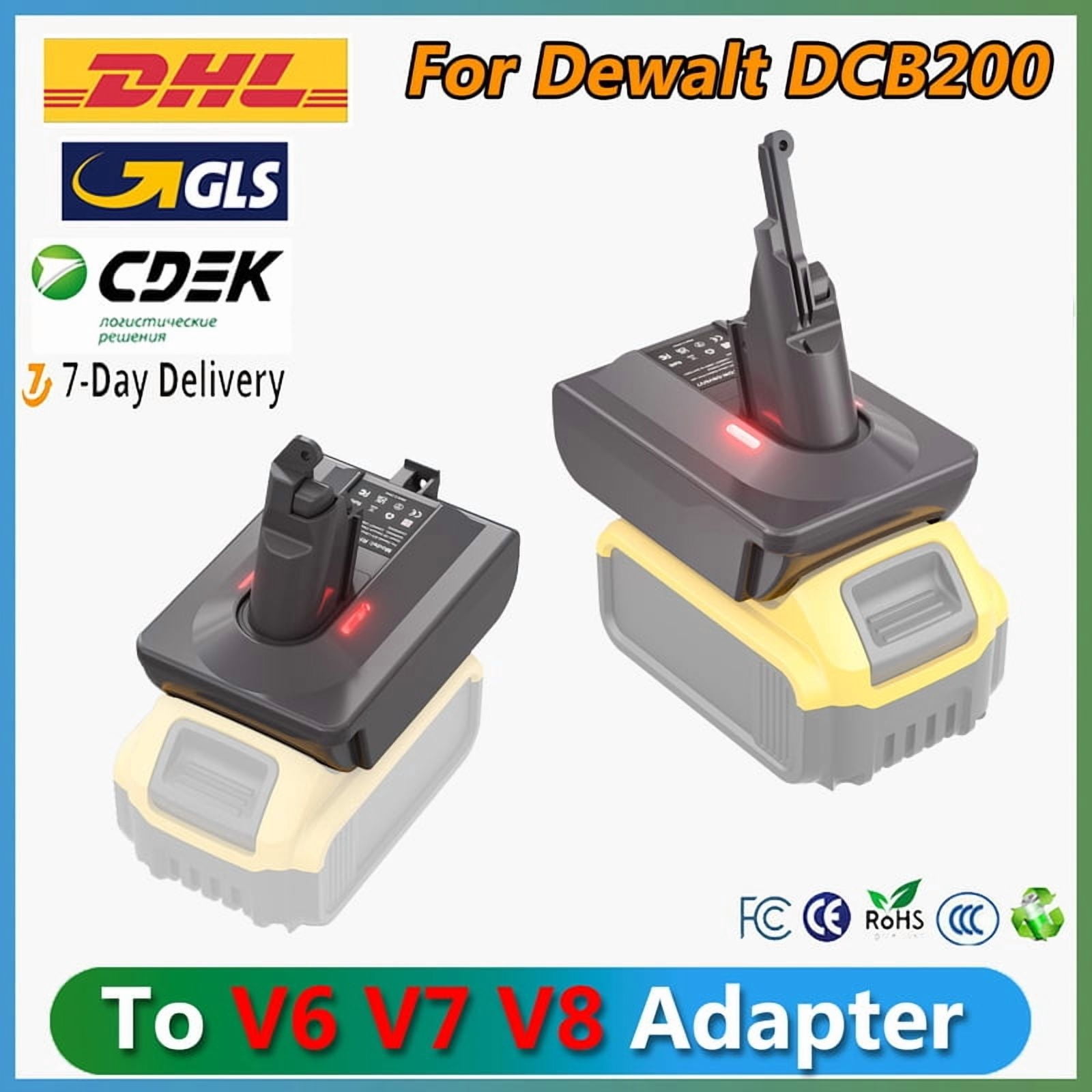 Bonacell Battery Adapter For Dewalt DCB200 Battery to Dyson V6/V7/V8 Adapter with Dyson V6 Series Lithium Tool Batteries
