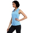 thumbnail image 3 of Pinspark Polo T Shirts for Women Sleeveless Golf Shirts Quick Dry Tennis Shirt Solid Workout Shirt, 3 of 6