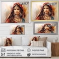 thumbnail image 4 of Designart "Diva's Portrait Indian Woman Elegance" Fashion Framed Wall Art Decor - Glam Green Woman Entryway Framed Wall Art, 4 of 6