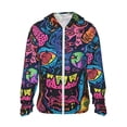 thumbnail image 1 of Balery Neon Graffiti Urban Art Sudadera ligera de manga larga con capucha y protección solar UPF 50+ para hombre y mujer, ideal para pesca y running-XX-Large, 1 of 7