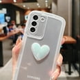 thumbnail image 5 of for Samsung Galaxy S21 3D Heart Clear Case Cute Galaxy S21 5G Phone Case for Women Girls Camera Lens Protection Soft Matte Bumper Protection Transparent Cover for Samsung S21 6.2 inch (Purple), 5 of 9