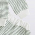 thumbnail image 5 of TOWED22 Baby Boy Football Outfit Waffle Knit Striped Long Sleeve Embroidered Round Neck Sweatshirt Pants Set Toddler Fall Clothes(Blazer,18-24 M), 5 of 8