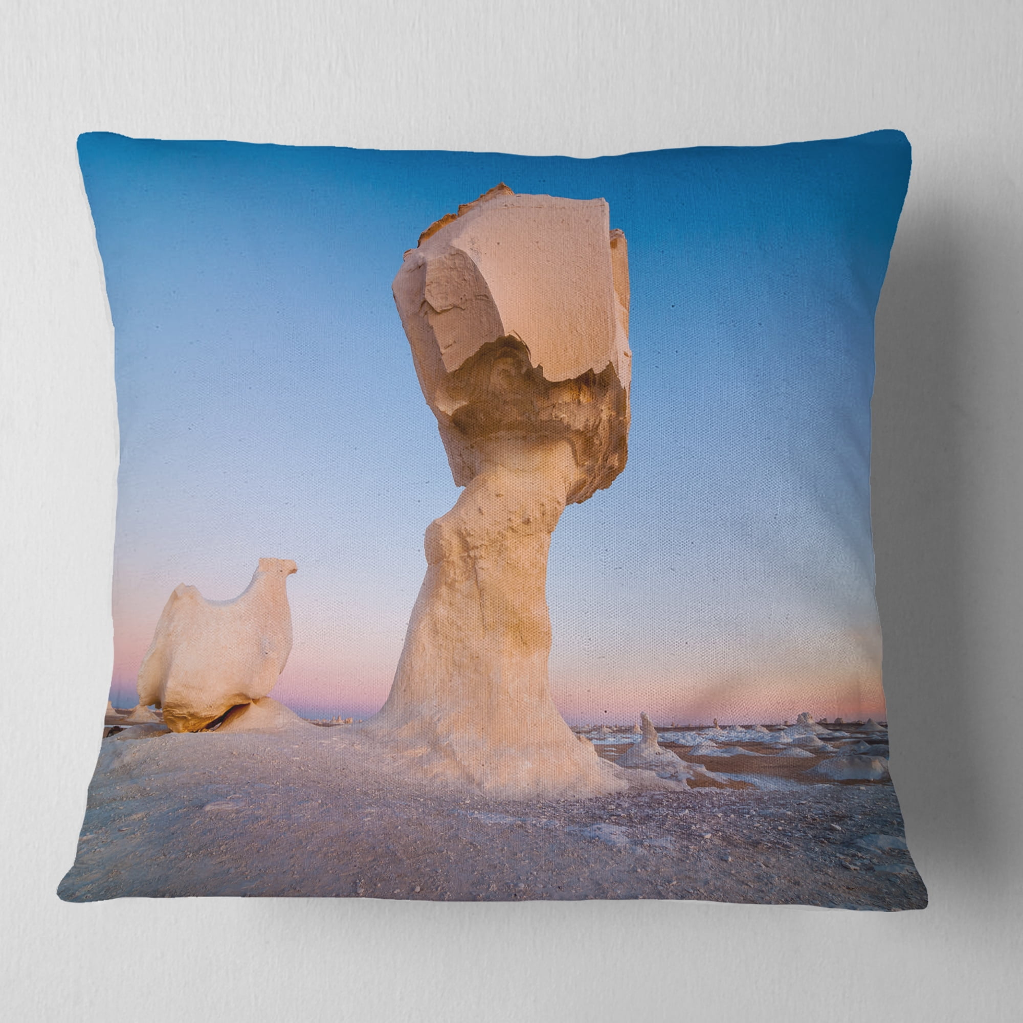 Designart Wind Eroded Rock Formation - Landscape Photo Throw Pillow - 18x18