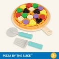 thumbnail image 5 of Battat Pizza by The Slice Plastic Set 7 Multicolor Toppings and Wooden Board, Toddler and Preschool Toys, 5 of 11