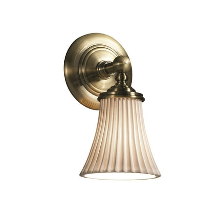 Limoges Antique Sconce - Justice Designs Limoges Tradition 1-LT Wall Sconce - Antique Brass - POR-8521-20-PLET-ABRS