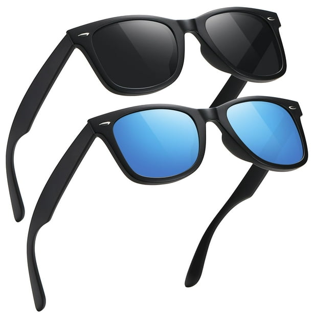 Gafas de Sol Polarizadas MEETSUN para Hombre Clásicas Retro Paquete de 2