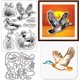 thumbnail image 1 of Sellos transparentes de pato real, troqueles de corte, plantillas de pintura PET para hacer tarjetas, sellos de silicona de verano, saludos de metal, troqueles, plantillas de pintura PET, 1 of 9
