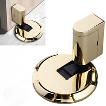 Upgraded Magnetic Door Stopper, Adjustable Punch-Free Silent Zinc Alloy Floor Door Stop, Heavy Duty Mechanical Magnetic Door Stops for Living Room Bedroom Kitchen Office Door (Gold)