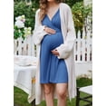 thumbnail image 6 of Avidlove Women Maternity Nursing Nightgown with Button Short Sleeve Nursing Dress for Breastfeeding Labor and Delivery Gown for Hospital S-XXL, 6 of 7