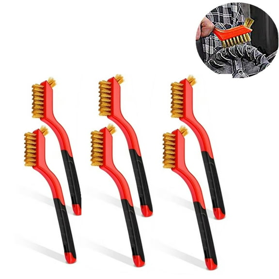 6 Pcs Brass Wire Cleaning Brush Set, Anti-Static Non-Scratch Polishing Brushes for Delicate Surfaces