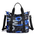 thumbnail image 2 of Bolsa Bolsos de hombro para mujer bandolera de nailon con letras de viaje con asa superior (azul) Likrtyny Para Estrenar, 2 of 4