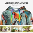 thumbnail image 4 of Balery Colorful Birds Pine Branch Pattern Womens Long Sleeve Hoodie, Pullover Hooded Sweatshirt, Kangaroo Pocket Hoodie with Eye-catching Drawstrings-XX-Large, 4 of 7