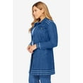 thumbnail image 3 of Jessica London Women's Plus Size Long Denim Jacket Oversized Jean Jacket, 3 of 4