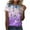 Purple, variant on Womens Clothes Tops Summer Casual, Women's Fashion Tops Printe Casual Loose Fit Tee Shirts Blouse Print Round-neck Shirt