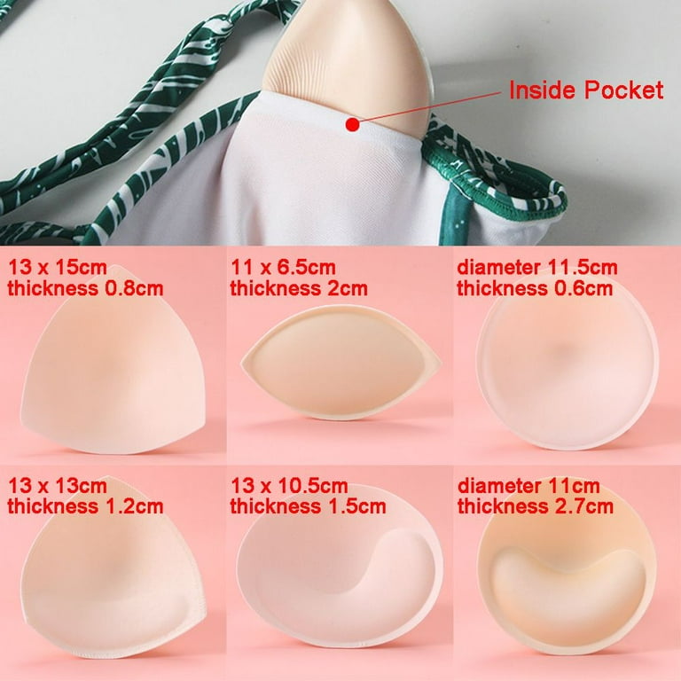 1Pair Removeable Push Up Cups Sponge Foam Bikini Intimates Accessories  Chest Cup Breast Bras Insert Pad Bra Pads 6 