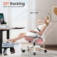 thumbnail image 3 of Silla de oficina GTPLAYER ergonómica con reposabrazos abatibles rosa, 3 of 7