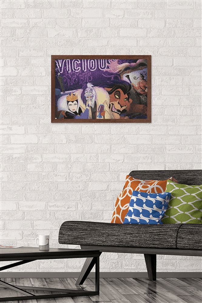 Disney Villains - Vicious Wall Poster, 14.725" x 22.375", Framed