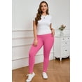 thumbnail image 3 of SHOWMALL Women Plus Activewear Leggings Hot Pink 3X High Waisted Tummy Control Soft Yoga Pants for Workout, 3 of 10