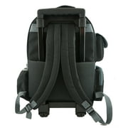 K-Cliffs Unisex Heavy Duty Large Rolling School Backpack with Wheels in Black