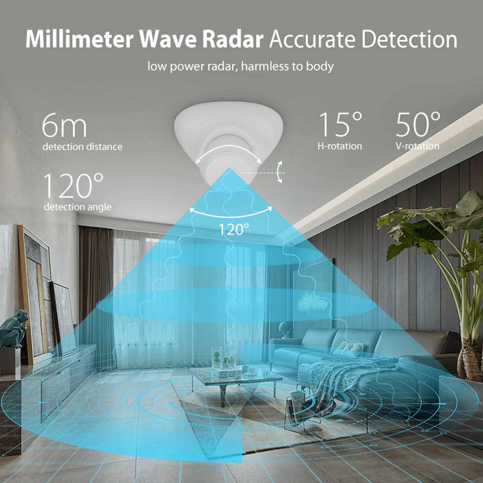 NFTIGB Smart Human Presence Sensor 24G Radar Detection High Sensitivity Motion Detector for ZigBee 3.94 inches / 10 cm