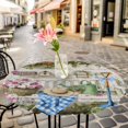 thumbnail image 4 of Spring Daisy Fitted Tablecloth with Elastic Edged, Round Table Cloth for Dining Table, Flowers Farmhouse Leaves Floral Pots Countryside Waterproof Oil Proof Table Cover for Indoor Outdoor 45"-54", 4 of 8