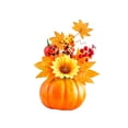 thumbnail image 2 of Fall Artificial Pumpkin Floral Centerpiece with Sunflowers and Skull for Mantel, Table and Halloween Thanksgiving Decor, Harvest Celebration, Table Accent, 2 of 6