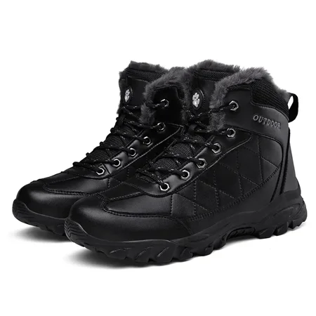 

Men‘s Snow Boots Warm Fleece Comfortable Anti-skid Hiking Shoes Wear-resistant Outdoor Trekking Ankle Boots Winter