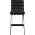 thumbnail image 3 of Meridian Furniture Burke Black Vegan Leather Bar Stool, 3 of 7