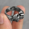 thumbnail image 2 of 316L Stainless Steel Angry Fist Power Man Men Rings Punk Rock Hip Hop Creativity, 2 of 8