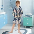 thumbnail image 5 of FORMRS Niños Bathrobe Unisex Hooded Robe Soft Plush Pajamas Sleepwear, Size 10-12T, Pink Stripes, 5 of 7