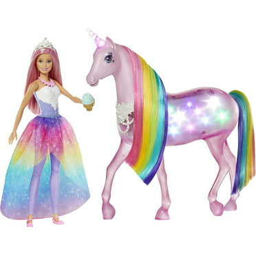 Barbie Dreamtopia Brush 'n Sparkle Unicorn with Lights & Sounds ...