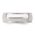 thumbnail image 4 of 925 Sterling Silver Solid Polished Milgrain Half Round 7mm Millgrain Comfort-Fit Band Ring Size 8.5 Ring for Women and M, 4 of 5